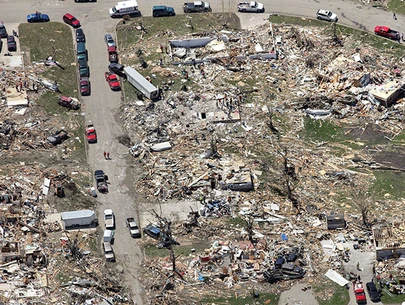 Parkersburg, Iowa aerial tornado damage