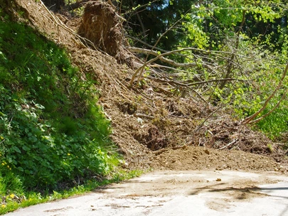 Landslide over road