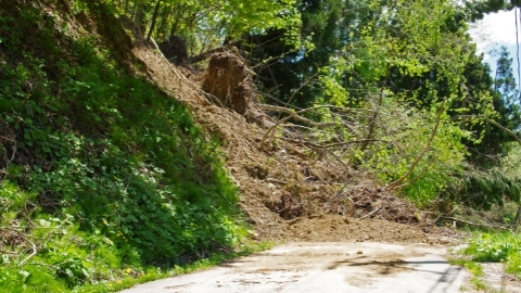 Landslide over road